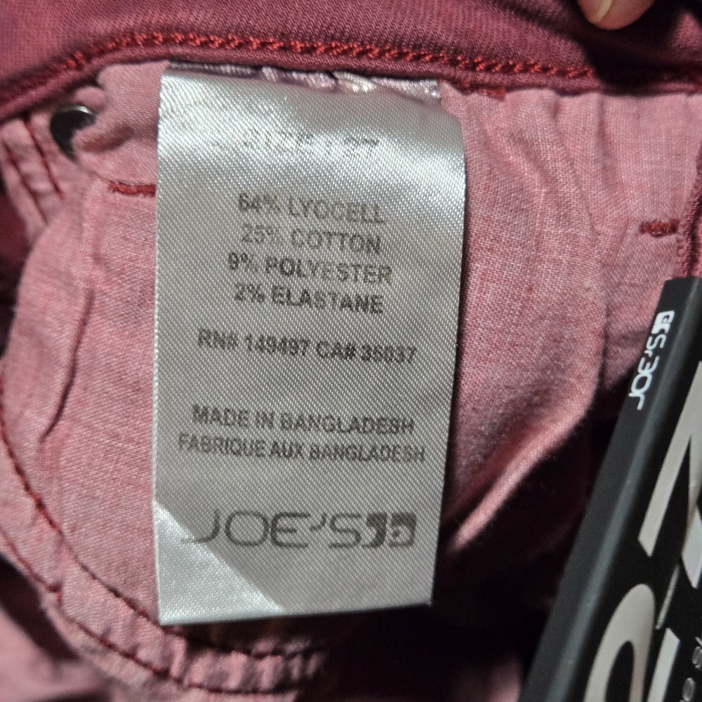 WOMEN'S JOE'S JEANS Size 27 High Rise Skinny Ankle Red Mahogany NWT - Picture 9 of 10